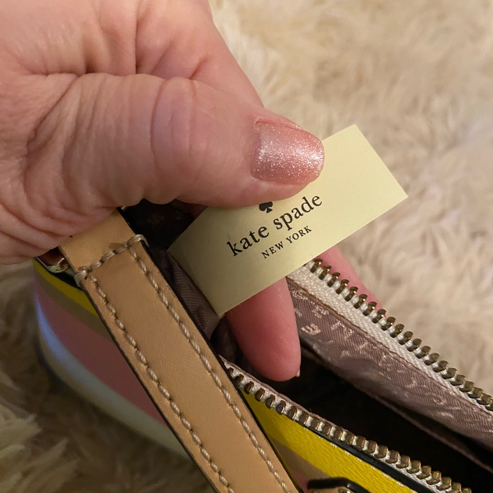 EUC!! Kate Spade Yellow and Pink Striped Crossbody Bag - Picture 7 of 7